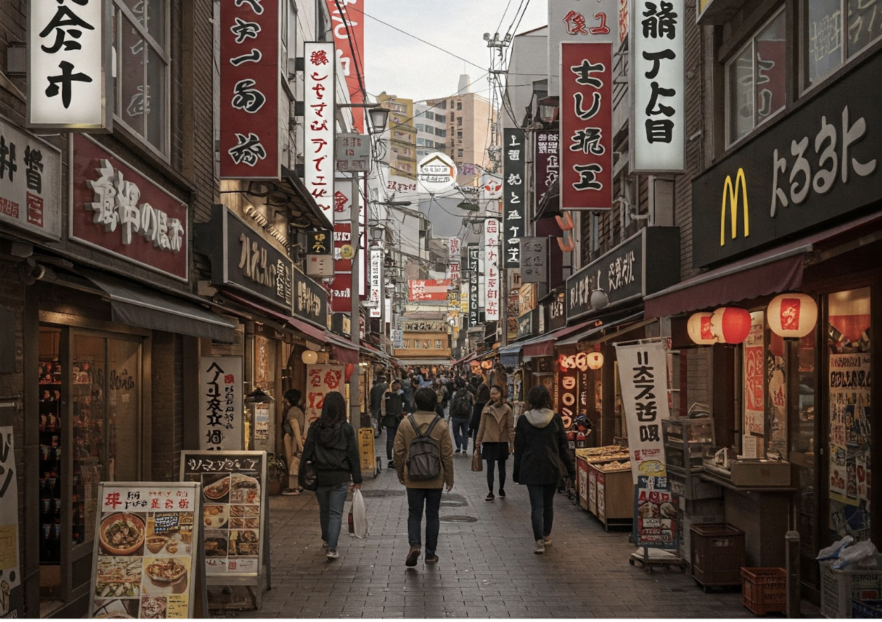 Distinctive Brand Assets on busy street