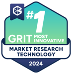 Badge for being the #1 Top technology provider in market research