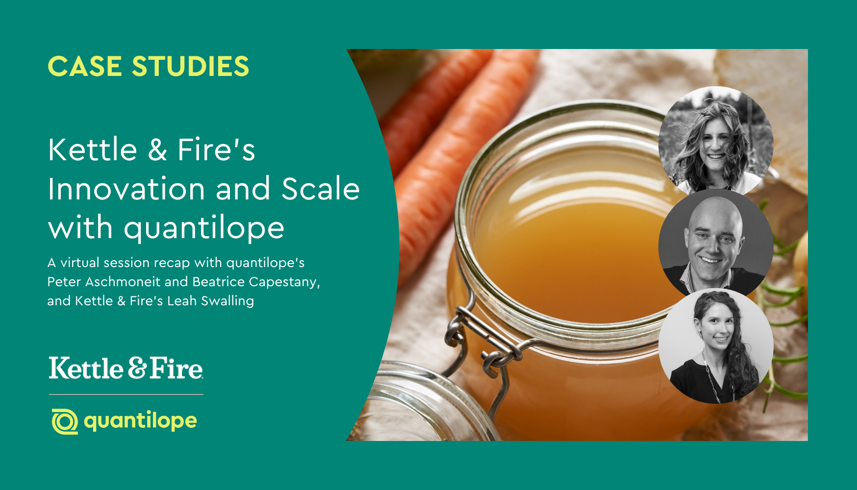 green blog background with image of bone broth and three speaker headshots