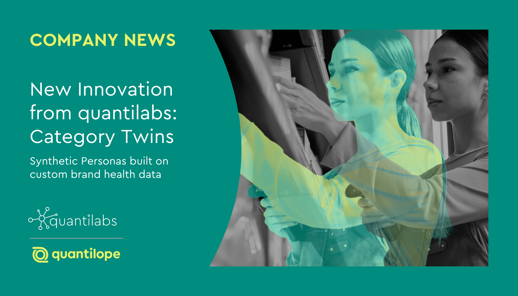 green blog background with mirror image of a person as a digital twin