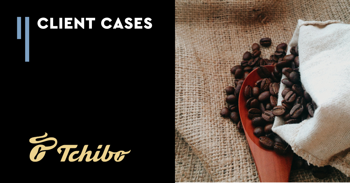 client case tchibo with bag of coffee beans