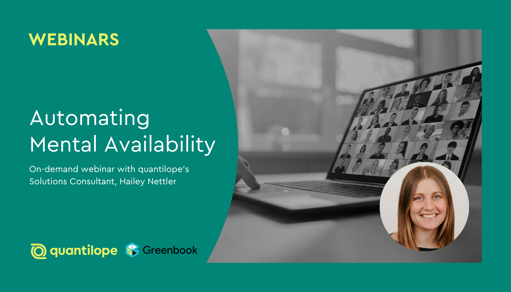 green blog background with black and white webinar computer screen